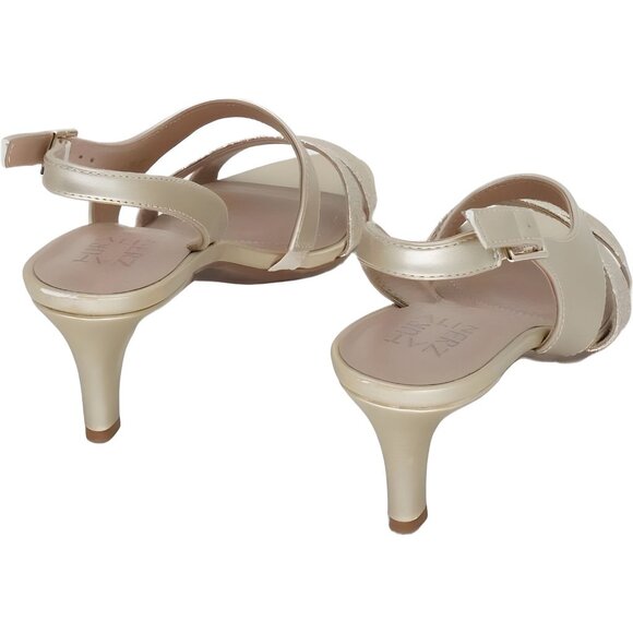 Naturalizer Womens Taimi Mid Heel Slingback Dress Sandals, Gold Glitter, 7M US - Picture 3 of 6
